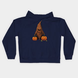 Ghost and Pumpkins: A Halloween Illustration Kids Hoodie